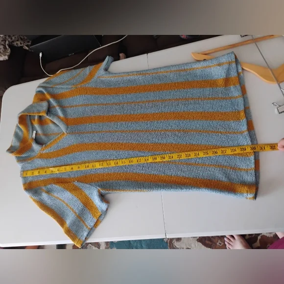 Zara Men Knit Polo with Blue and Yellow Stripes. Size M - Picture 5 of 13